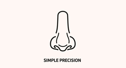 Simple Precision Nose Icon - Minimalist Line Art for Health, Beauty, and Medical Concepts