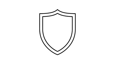 Simple Shield Icon Outline, Security and Protection Symbol, Vector Graphic