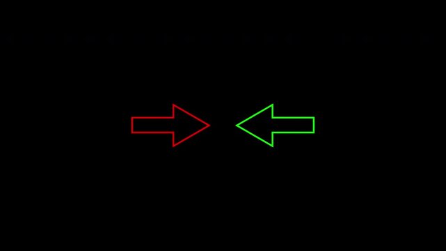 Squirrel arrow symbolize conflict or decisionmaking. Ideal for illustrating contrasting options, choice, direction, decision, or opposition concepts.