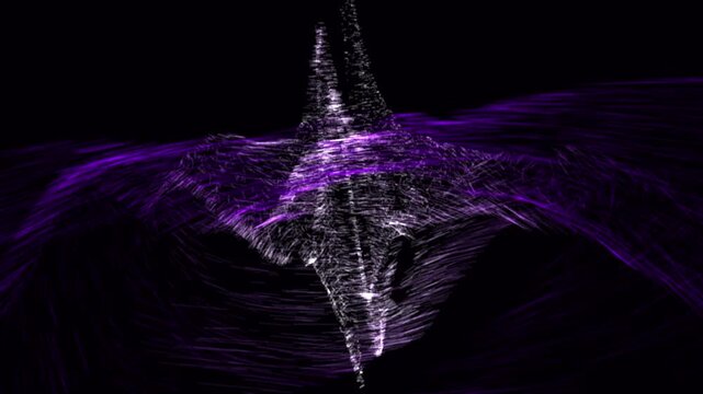 Majestic, galaxy-scale volumetric vortex of 13,500 glowing abstract strings. Pure linear geometry forming an energetic 3D accretion disk. Code-driven exact loop for flawless additive blending in 4K.