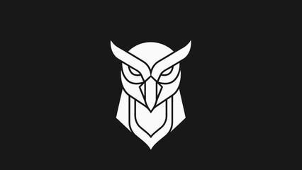 Fototapeta premium Minimalist Geometric Owl Head Emblem Design.