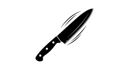 Fototapeta premium Sharp Chef Knife Slicing Through Air with Motion Blur Effect