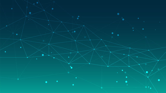 Abstract geometric background with connected lines and dots in gradient blue tones