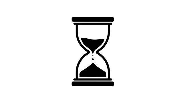 Hourglass Icon Symbolizing Time Passing, Deadline, and Urgency