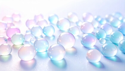 イリデッセント反射が美しい水滴の抽象ビジュアル背景 ジェネレーティブAI