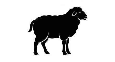 Black Sheep Silhouette Standing Alone. © milah