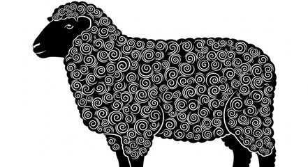 Black Sheep with Floral Pattern. © milah