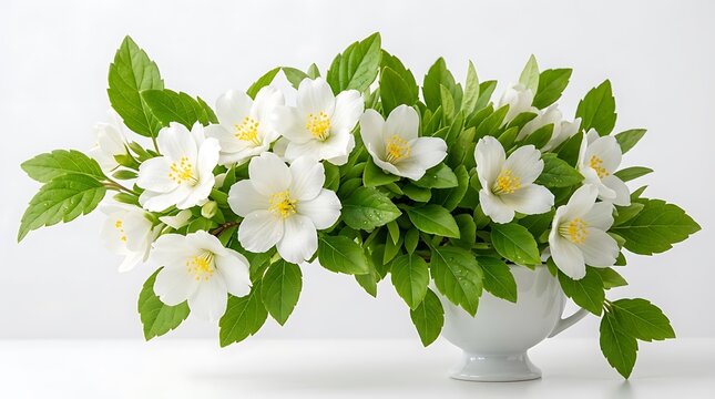Jasmine Flowers Isolated White Images 