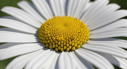 Close-up Detail of Daisy Center and Petals Capturing Botanical Texture in Bright Sunlight - Perfect for Natural Wellness Branding.