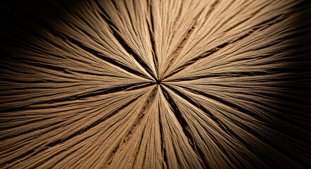 Obraz premium Brown textured pattern with radial lines and dark shadows on a black background