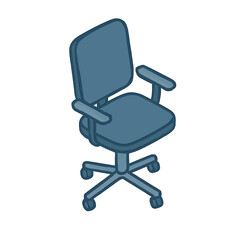 Fototapeta premium Modern ergonomic office chair illustration, ready for comfortable workspace setup and efficient daily tasks, providing essential support and flexible movement for a productive environment