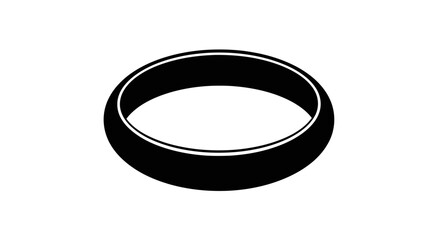 Black Simple Ring Jewelry Illustration.