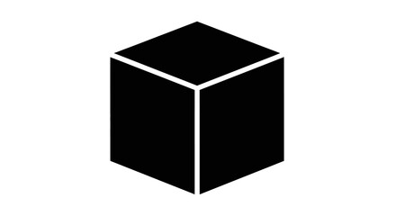 Black Cube With White Lines.