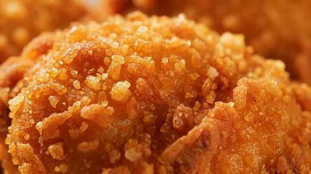 Crispy Fried Chicken Closeup Video Frames.