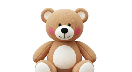 Cute brown teddy bear with pink cheeks
