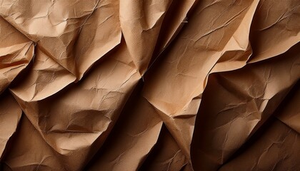 Obraz premium Textured Brown Crumpled Paper Background
