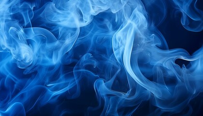 Fototapeta premium Blue Fire Flames Abstract Background Closeup Smoke Texture Abstract Background