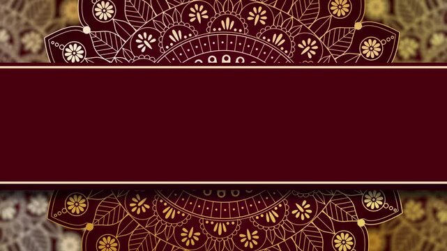 Islamic ornament red maroon portrait background video with arabic style and mandala flower circle animation for ramadan kareem, eid mubarak and islamic background promo ads media