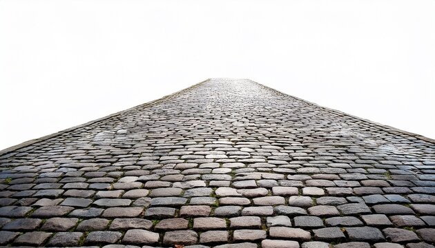Old Stone Road Isolated On White Background For Display Or Montage Your Products Clipping Path Included