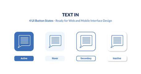 text in 4-state UI button. Outline icon kit from user interface collection. Thin linear text in, text, business editable vector. Minimal text in sign for web and mobile interface