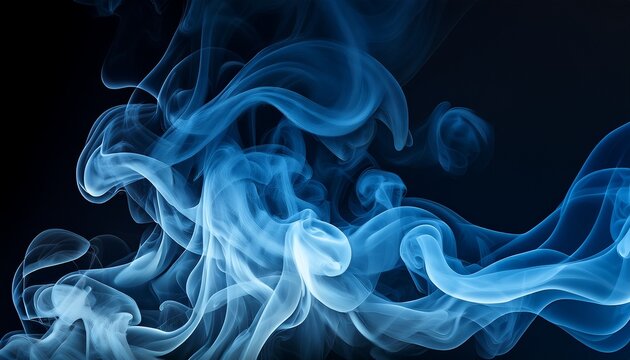 Blue Smoke Texture On A Black Background Texture And Abstract Art