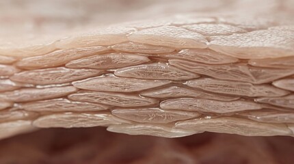 Medical illustration of skin cell layers scientific research lab detailed anatomy close-up view educational concept
