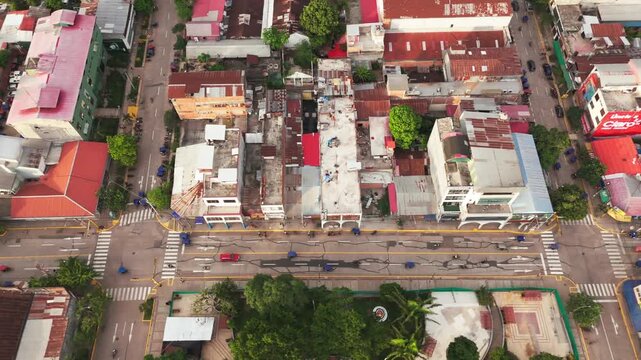 Drone View of a Jungle City by the Amazon