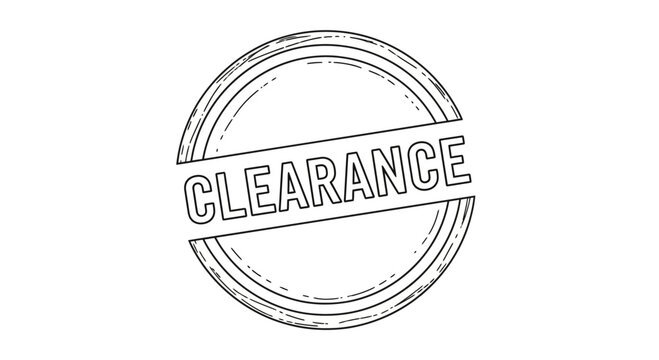 Clearance Stamp Icon - Grunge Style, Round Seal with Diagonal Text