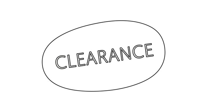 Clearance Sale Stamp - Oval Shape with Text