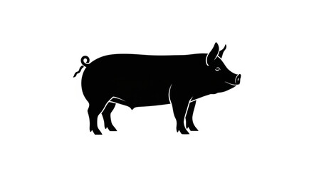 Black Silhouette of a Pig. © SEFI