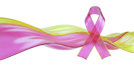 Pink Ribbon with Flowing Fabric