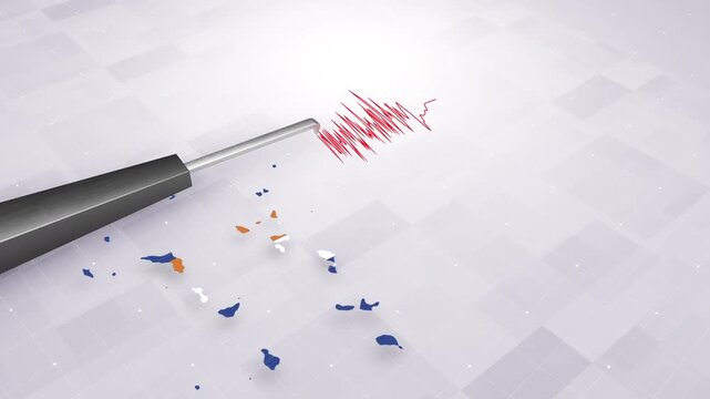 Marshall Islands Earthquake Concept With Seismograph And Map