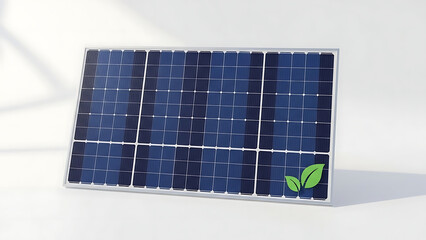 modern solar panel with blue photovoltaic cells isolated on white background, renewable energy technology concept, sustainable electricity production and eco friendly power generation design