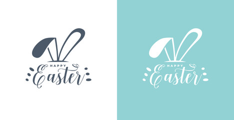 happy easter greeting card with bunny ears design © starlineart