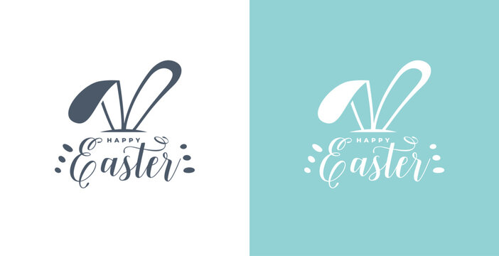 happy easter greeting card with bunny ears design
