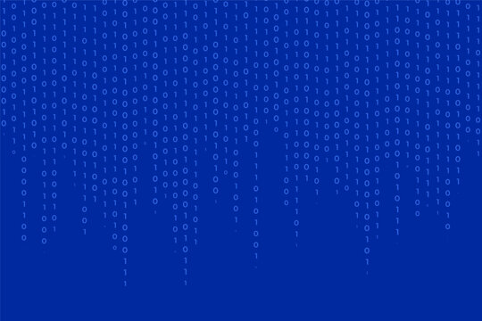 falling digital binary code tech background with algorithm number