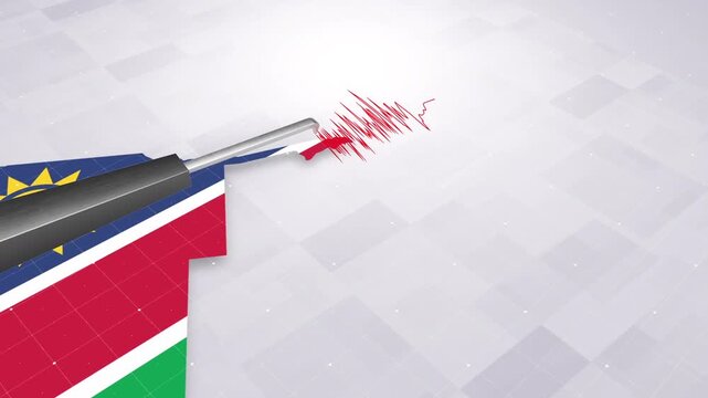 Namibia Earthquake Concept With Seismograph And Map
