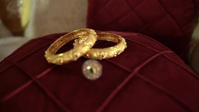 Traditional Indian design gold bangle. Fancy designer antique golden Bangles 