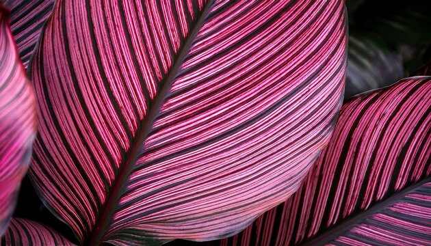 Daun Dengan Garis Pink Yang Mencolok Menambah Keindahan Visual Kehadiran Garis Pink Pada Daun Menciptakan Kontras Yang Menarik Menjadikan Daun Ini Sangat Menarik Untuk Dilihat
