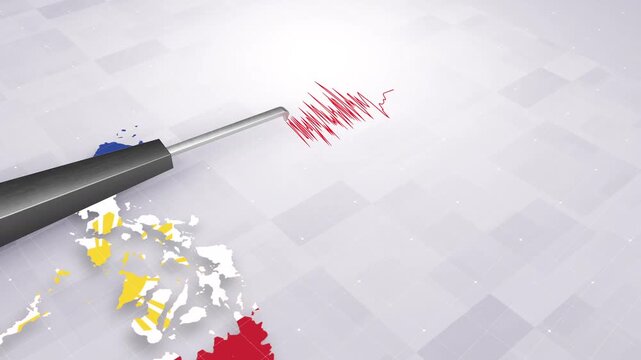 Philippines Earthquake Concept With Seismograph And Map