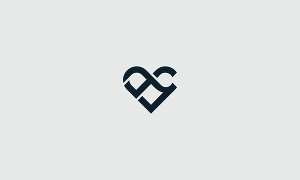 Abstract logo design featuring intertwined letters forming a heart shape