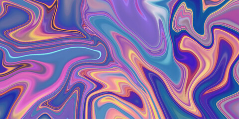 Obraz premium colorfull liquid acrylic paint or fluid bubble flow wallpaper, light purple and blue hues wallpaper abstract background, abstract colorful liquid flowing design.