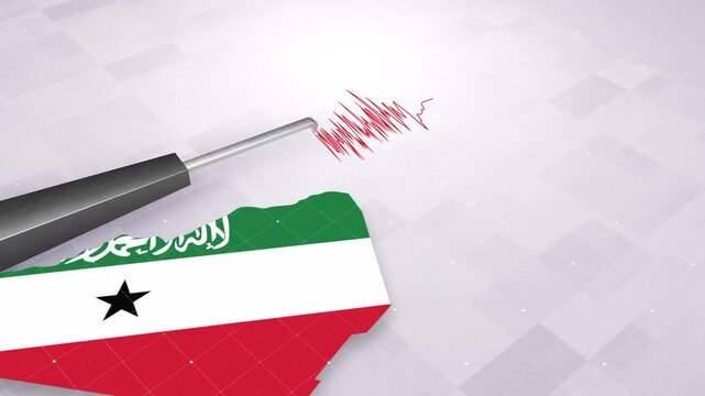 Somaliland Earthquake Concept With Seismograph And Map