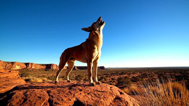 Dingo Howling At The Australian Sky