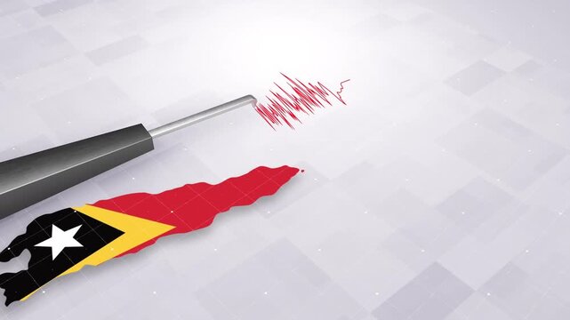 Timor-Leste Earthquake Concept With Seismograph And Map