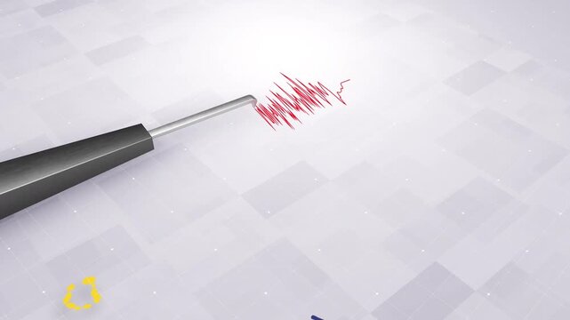 Tokelau Earthquake Concept With Seismograph And Map