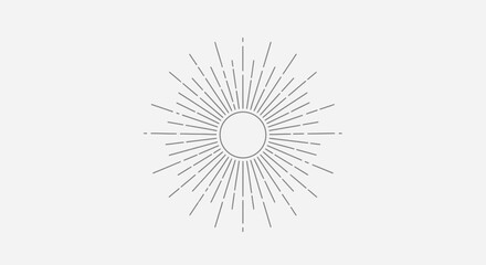 Obraz premium Sunburst Graphic Element, Retro Starburst Rays, Vintage Sun Design