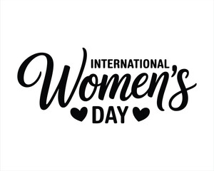 Fototapeta premium International Women's Day Hand drawn modern vector calligraphy in a white background .Happy Women's Day Typography. 