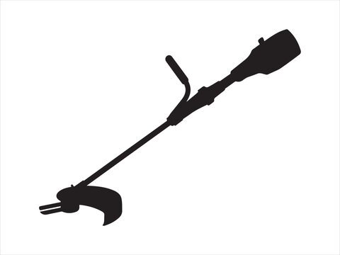Gardening Tool String Trimmer Silhouette Vector, Weed Eater String Trimmer, grass mowing equipment silhouette, Grass Trimmer Machine Silhouette