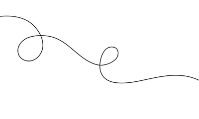 Obraz premium abstract simple black curly line design.